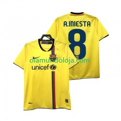 Camisola FC Barcelona A INIESTA 8 2009 Retro Homem Equipamento Segundo 2008 Manga Curta